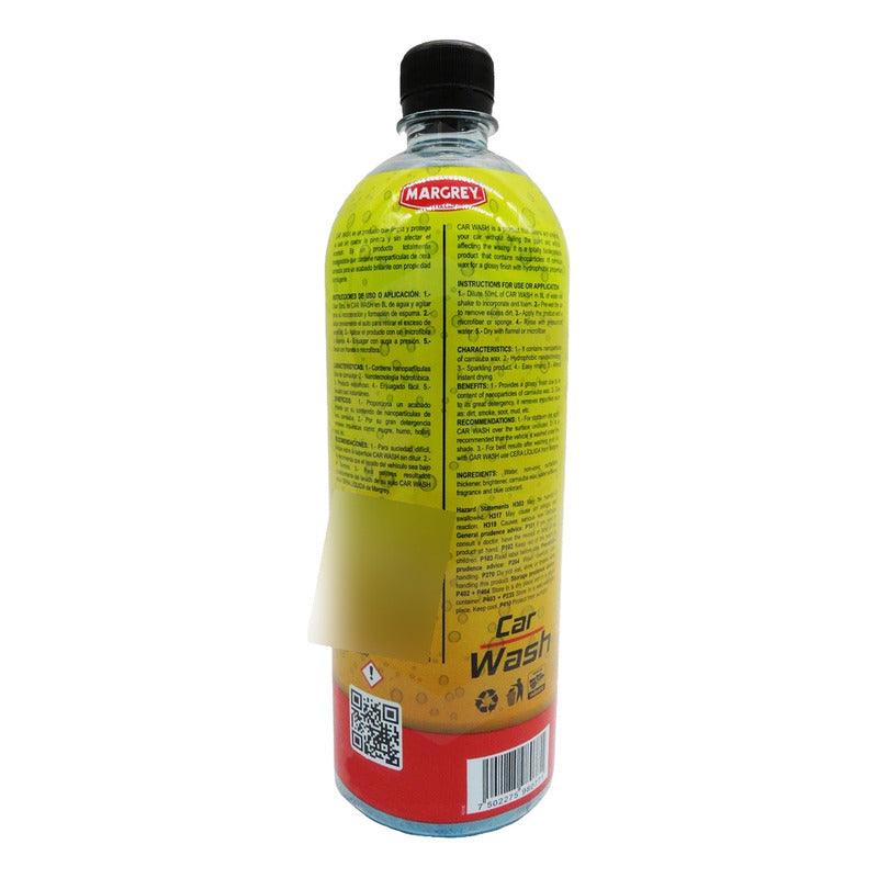 Shampoo Con Cera Para Auto Espumoso - Car Wash Margrey 1lt