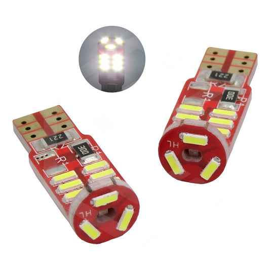 Par De Focos De Pellizco 15 Leds 4014 Canbus 12v T10 Blanco