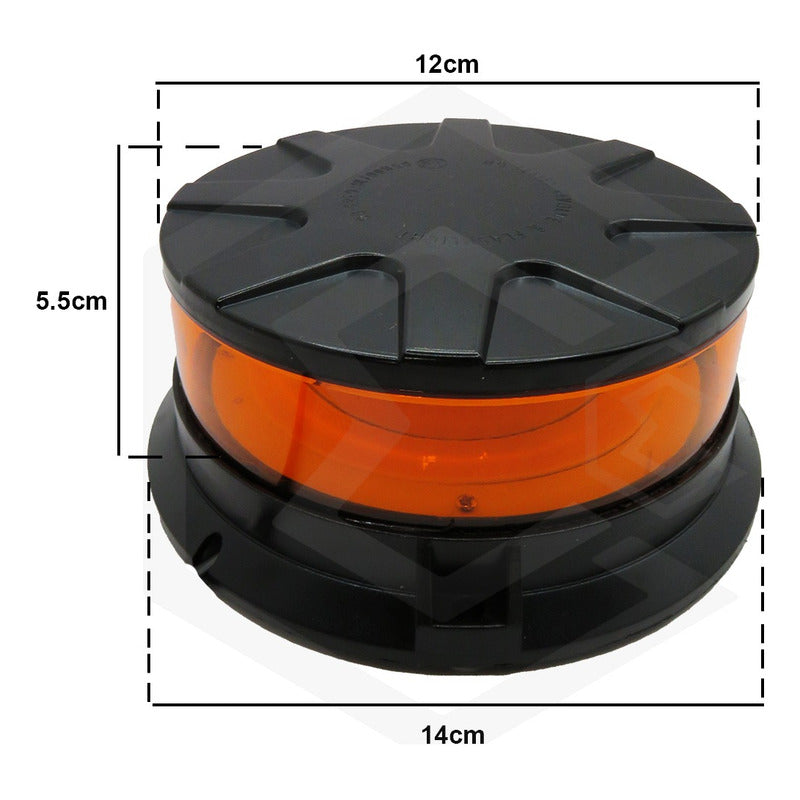 Torreta 48 Leds Ambar 12-24v 72w Ip65 Con Iman 20 Funciones