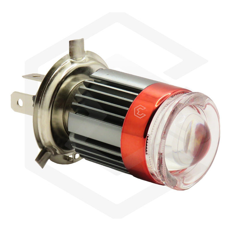 Foco Moto H4 Lupa Proyector Ba20d 24 Led Bicolor 4 Funcionet