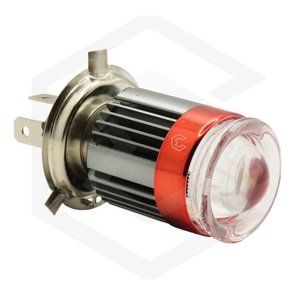 Foco Moto H4 Lupa Proyector Ba20d 24 Led Bicolor 4 Funcionet