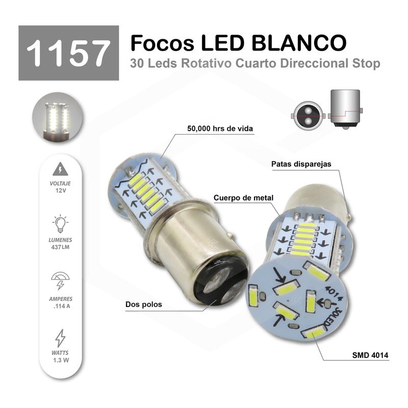 10paresfocos 1156 1157 30 Led Rotativo Estrobo Calaveras 12v