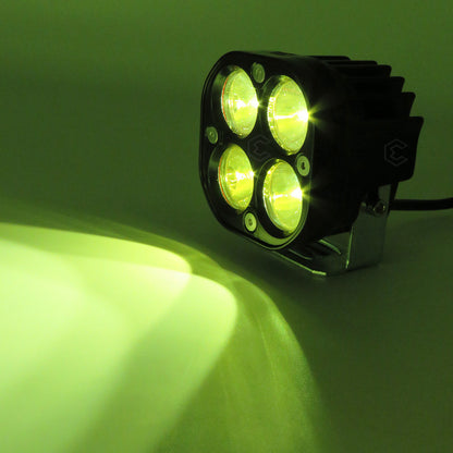 Par Faros Auxiliares Exploradores 4 Leds Ámbar Fijo 12-24v