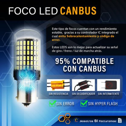 Par Focos 1156 1141 144 Leds Canbus Cristal Cuartos Stop 12v