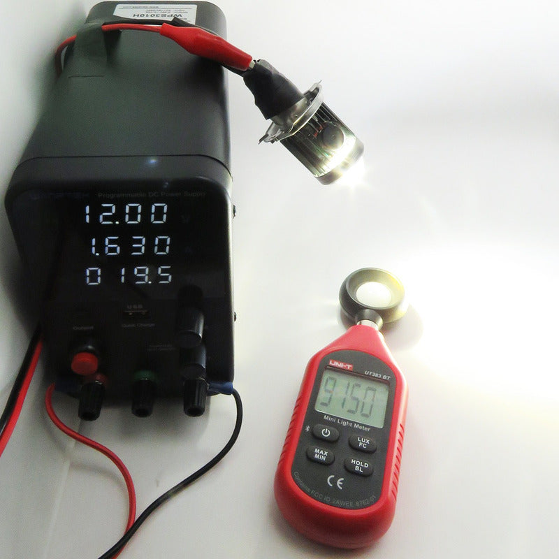 Foco Moto H4 Lupa Con Ventilador Ba20d Bicolor 6 Leds Csp T