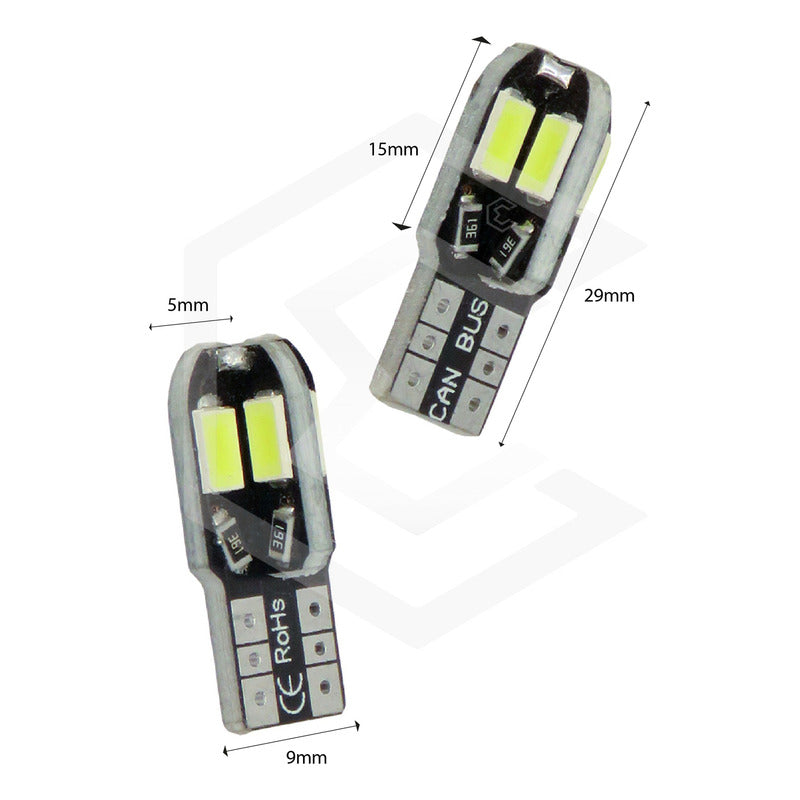 Kit 5 Par Focos De Pellizco 8 Led Canbus Alta Intensidad 12v