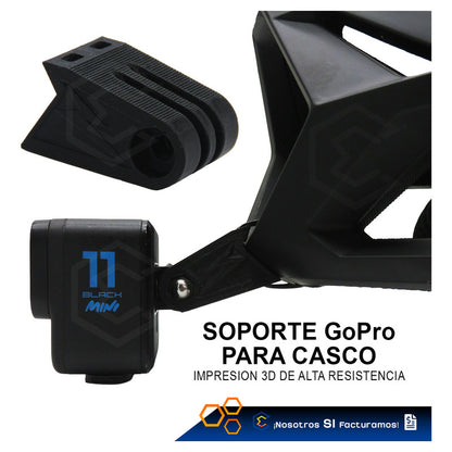 Soporte Casco Mtb Camara Gopro Insta 360 Impresion 3d Petg Negro