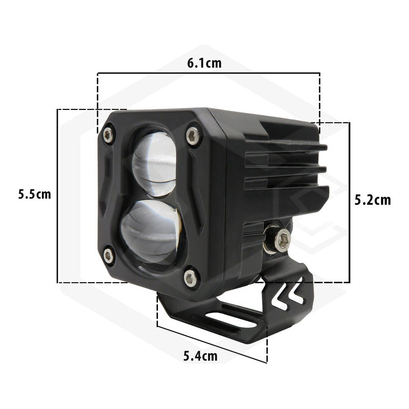 Faro Cuadrado O Redondo Lupa Bicolor 18,000lm 7 Led Uso Rudo