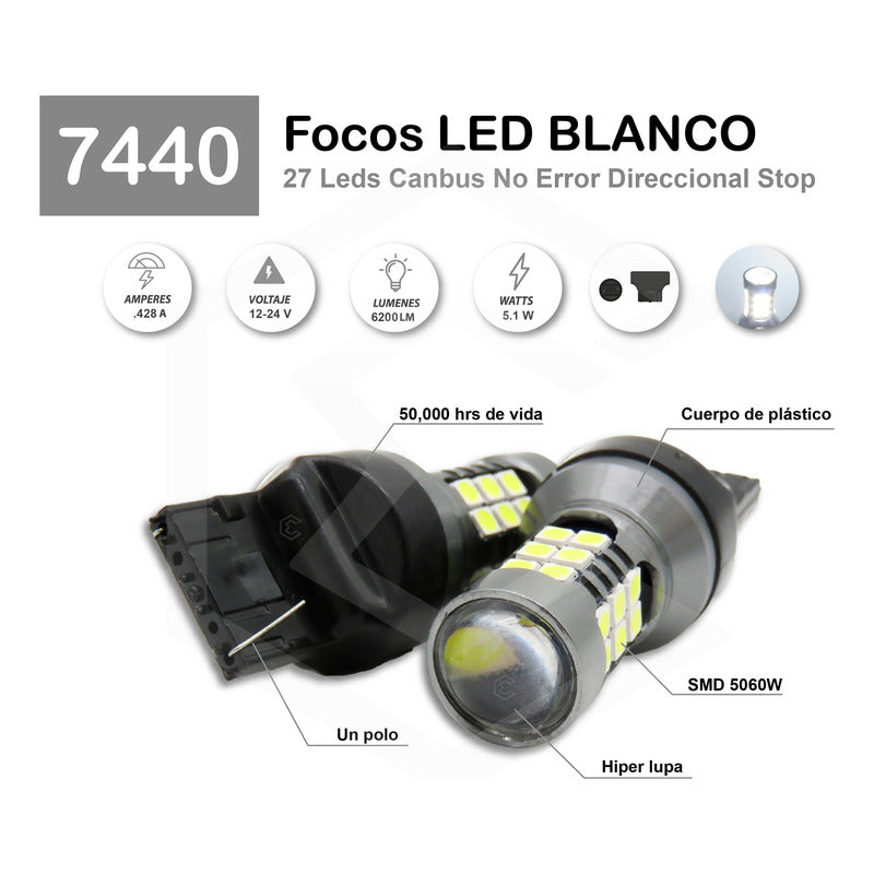 2 Focos 27 Led 1156 1157 3157 7440 7443 No Error Stop Cuarto