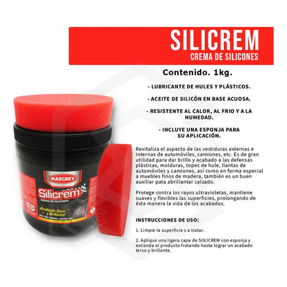 Silicrem 1lt Crema Silicones Tablero Llantas Abrillantador Blanco