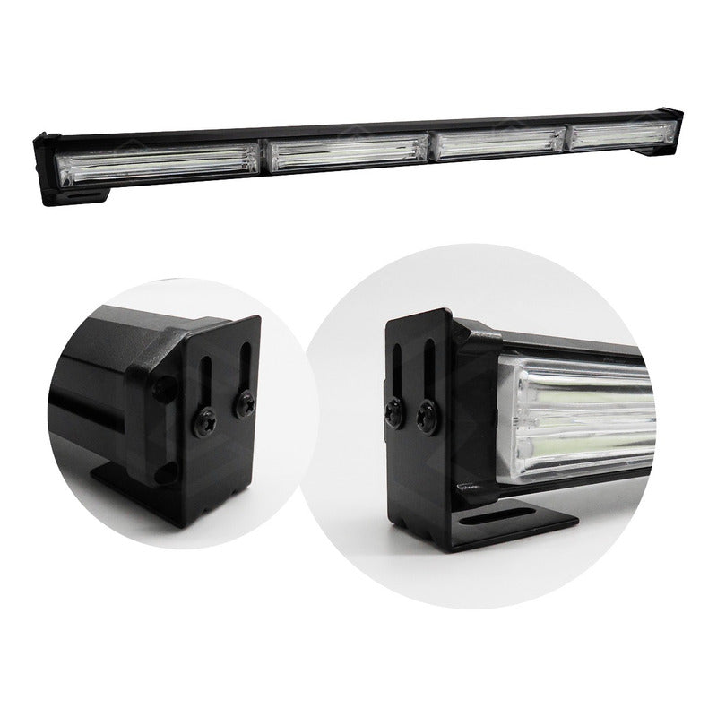 Barra Torreta Led Cob 4 Módulos Estrobo Código 16 Funciones