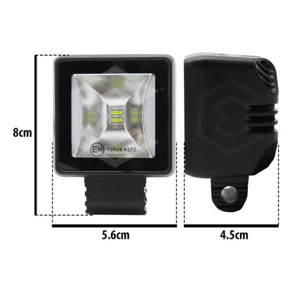 Par Faros 6 Leds Blancos Cuadrado 2 Funciones Cuartos 10-30v