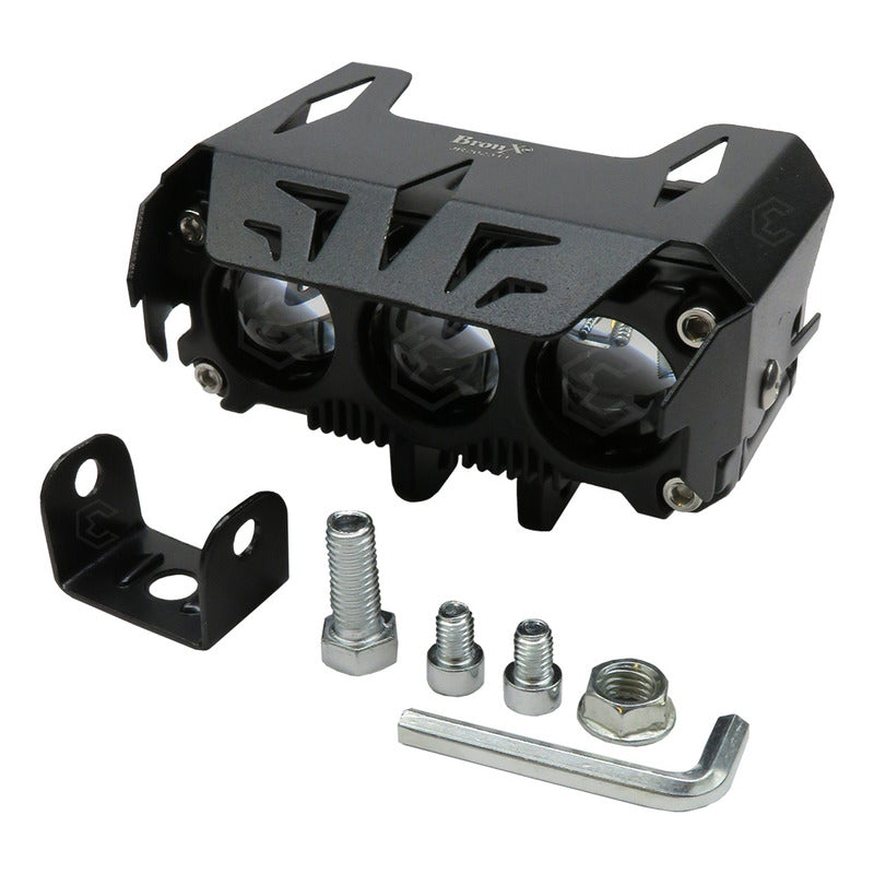 2 Faros Bicolor 18 Hiperleds C Ventilador Moto 3 Lupas Fijo