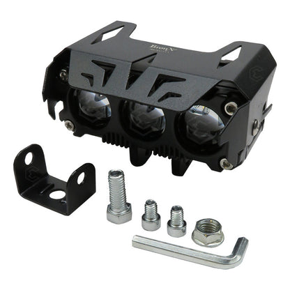 2 Faros Bicolor 18 Hiperleds C Ventilador Moto 3 Lupas Fijo