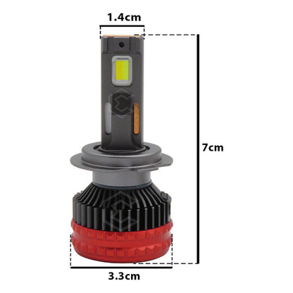 2 Focos H7 12 Leds Csp Bicolor Ventilador Alta Baja 14,000lm H7