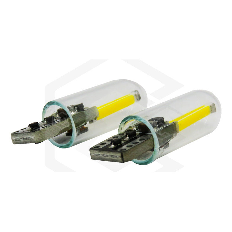 Kit 10 Foco De Pellizco Led Cob Vidrio Filamento Canbus T10