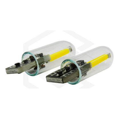 Kit 10 Foco De Pellizco Led Cob Vidrio Filamento Canbus T10