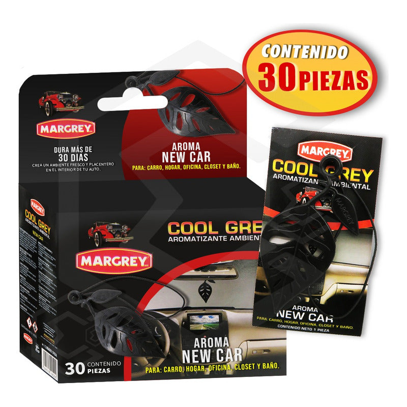 Aromatizante Auto Casa Ambiental Cool Grey Hoja Margrey30pza