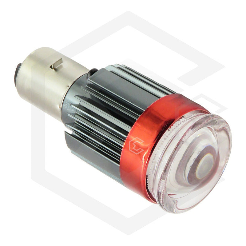 Foco Moto H4 Lupa Proyector Ba20d 24 Led Bicolor 4 Funciones
