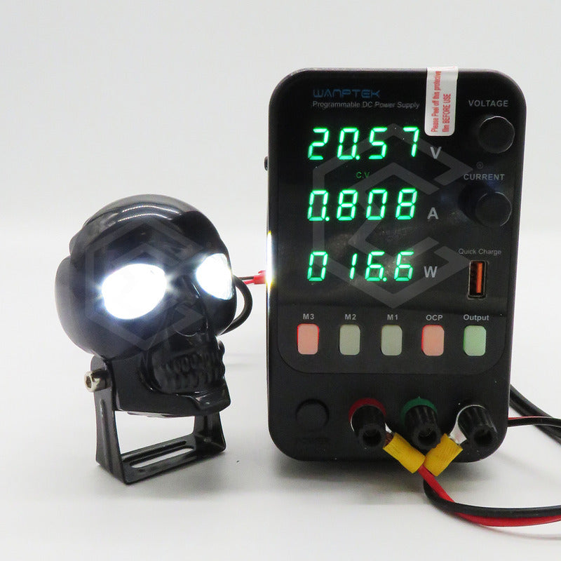 Par Faros 18 Leds 2 Lupas Rgb Calavera 12 Funciones 12-24v