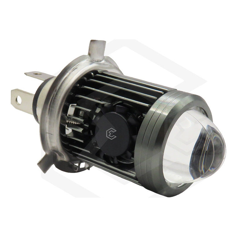 Foco Moto H4 Lupa Con Ventilador Ba20d Bicolor 6 Leds Csp T