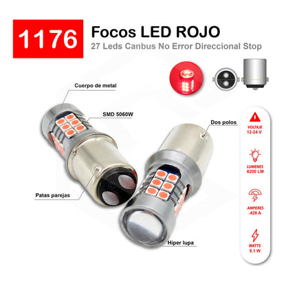 2 Focos 27 Led 1156 1157 3157 7440 7443 No Error Stop Cuarto