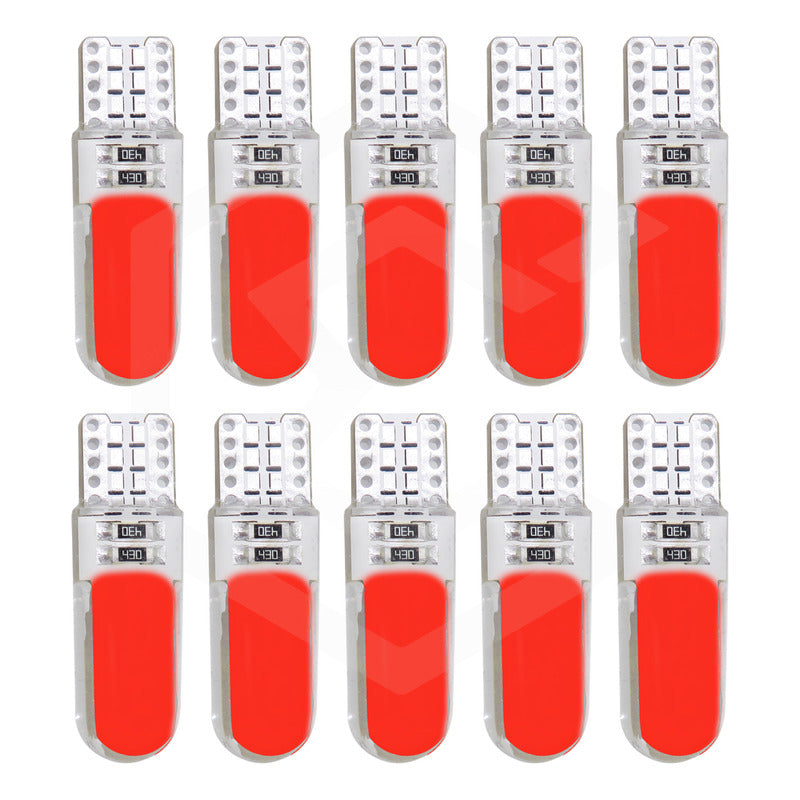Kit De 10 Focos De Pellizco T10 12 Leds Cob Chip 80 Ma 12v