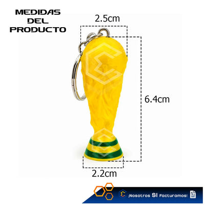 10 Llavero Trofeo Dorado Futbol Copa Mundial 2026 3d Petg Dorado