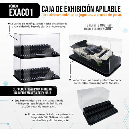 Estante Exhibidor Acrílico Carros Lego Figuras Acción 18 Cm Blanco