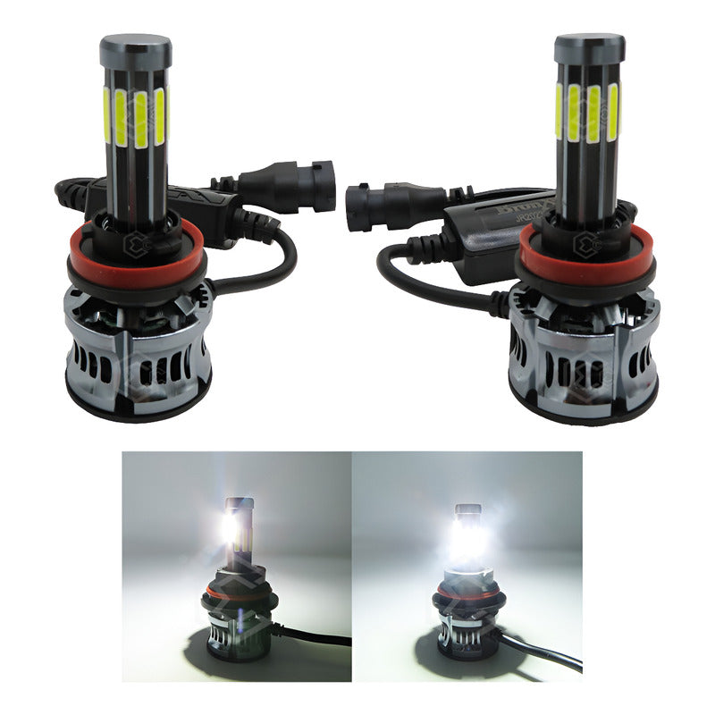 Kit Focos 9005 Led Cob 10 Caras Con Ventilador Luz Alta 360° 9005