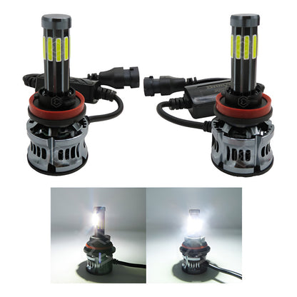 Kit Focos 9005 Led Cob 10 Caras Con Ventilador Luz Alta 360° 9005