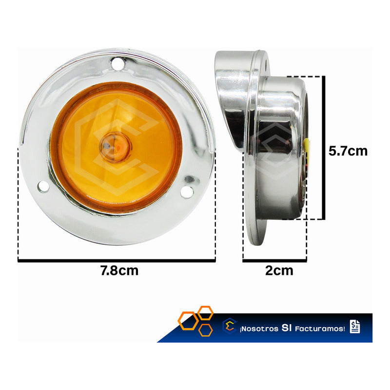 6 Plafon 9 Led Gel Redondo Bisel Cromo 2'' Estrobo 12-24v