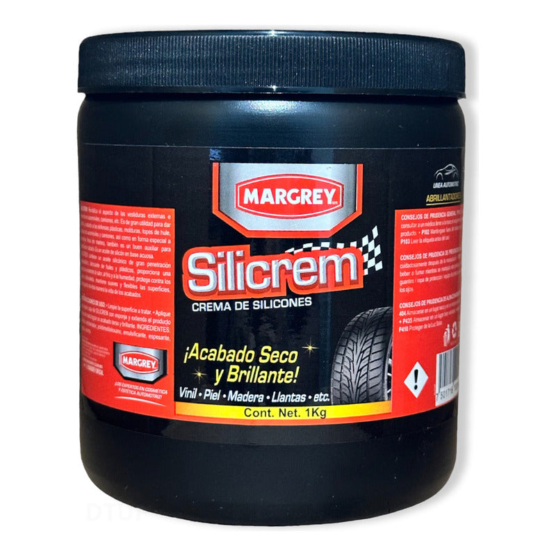 Silicrem Margrey 1lt Crema Silicones Tablero Llantas Abrillantador 10501206 Color Blanco