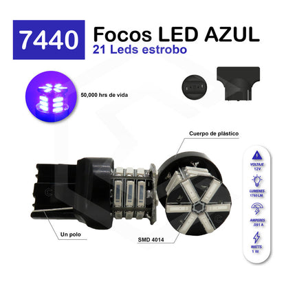Par 2 Focos 3157 1156 1157 7440 7443 1176 21 Leds Estrobo