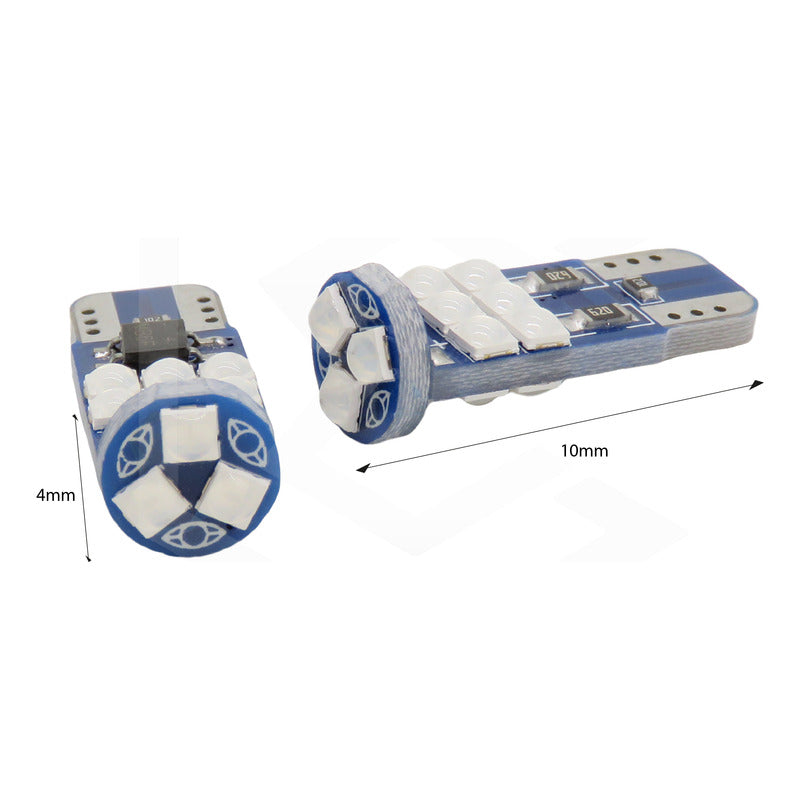 Kit De 10 Focos Pellizco T10 15 Leds Burbuja Doble Polaridad