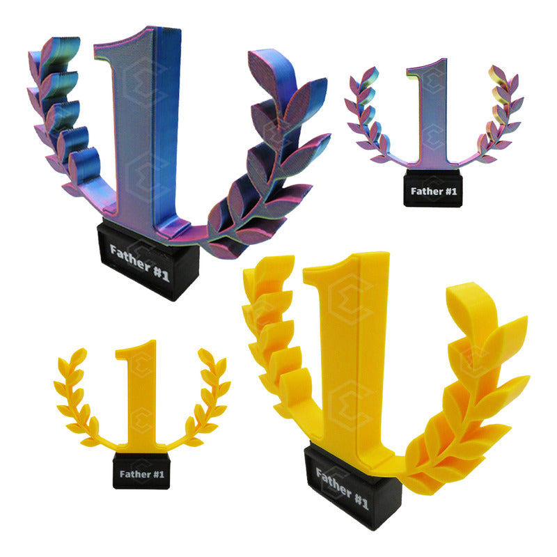Trofeo Premio Papá #1 Regalo Día Del Padre Impresión 3d Petg
