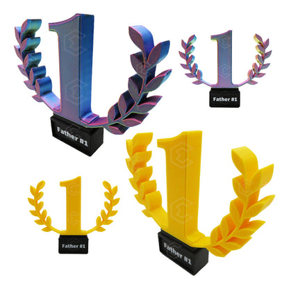 Trofeo Premio Papá #1 Regalo Día Del Padre Impresión 3d Petg