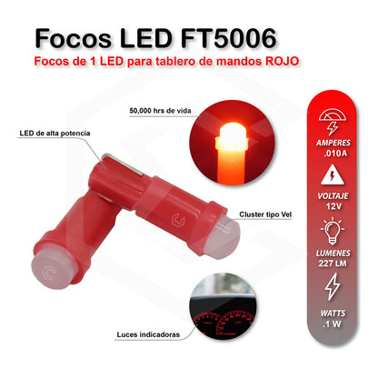 Par Focos 1 Led Pellizco T5 2721 Tablero Cluster Tipo Vela