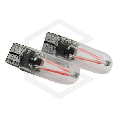 Par Focos De Pellizco Led Cob Vidrio Filamento Canbus T10 W5