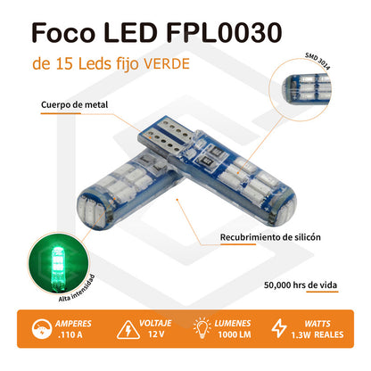 Par Focos De Pellizco T10 15 Leds Encapsulado