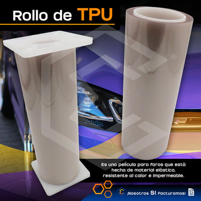 Película Protectora Ppf Fotocromático Faros Rollo 30cm X 1mt