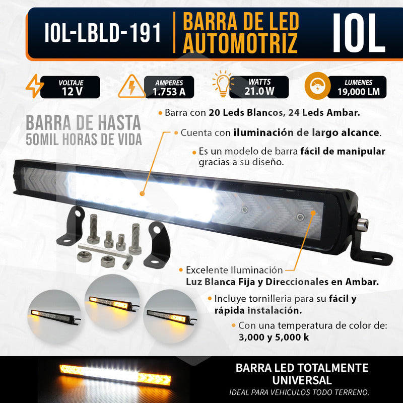 Barra Universal Direccional 44 Leds Bicolor 21w 13.7'' PuLG