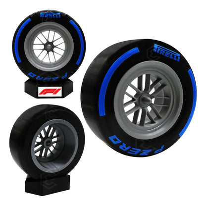 Llanta F1 Pirelli P Zero Decorativa 28cm Impresión 3d 5 Pzas Azul