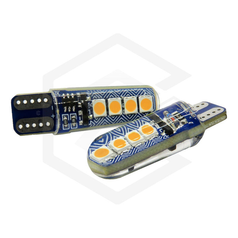 Par Focos De Pellizco T10 8 Led Codigo 3 Funciones 12v