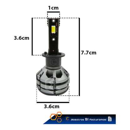 2 Focos Led H1 Ventilador Alta Baja Tricolor 18,000lm 12-24v H1