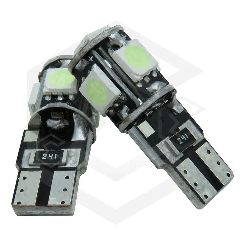 Kit De 10 Focos De Pellizco T10 5  Leds 5050 Alta Potencia
