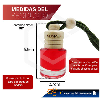 Aromatizante Colgante Botella 8ml Auto Casa Ambiental Mumao