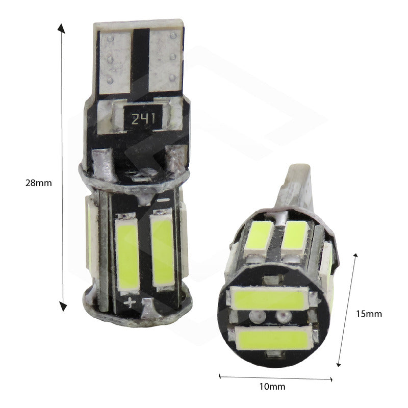 Par De Focos De Pellizco 10 Leds 7014 Canbus 12v Blanca