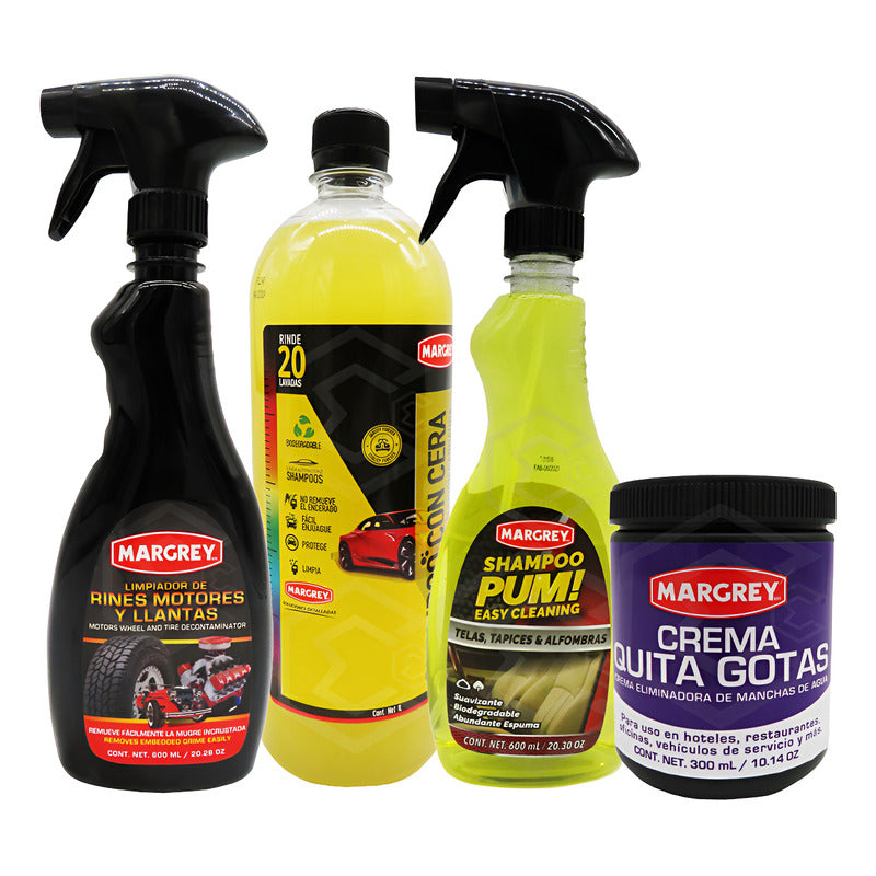 Kit Crema Quita Gotas Pum Shampoo Platinum Limpiador Margrey