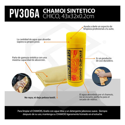 10 Chamoi Gamuza Sintetica Chico 43x32x.2cm Ultra Absorbente